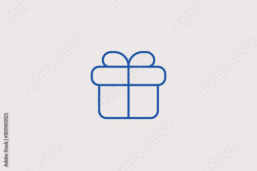 gift  illustration in line style design. Vector illustration.	