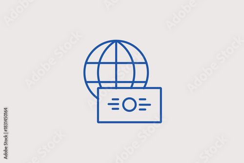 international transfer illustration in line style design. Vector illustration.	
