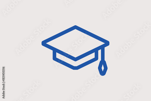 master degree illustration in line style design. Vector illustration.	