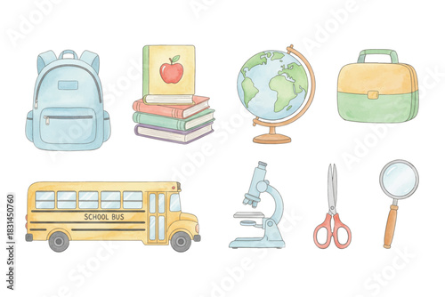 watercolor back to school collections