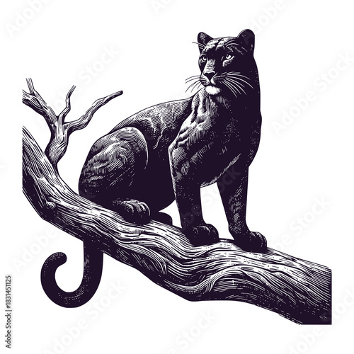 black panther on a tree