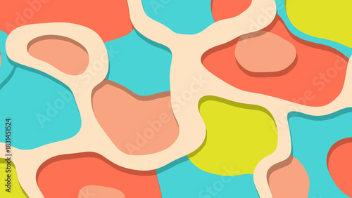 Abstract Colorful Pattern Dynamic Design with Vibrant Shapes and Modern Composition