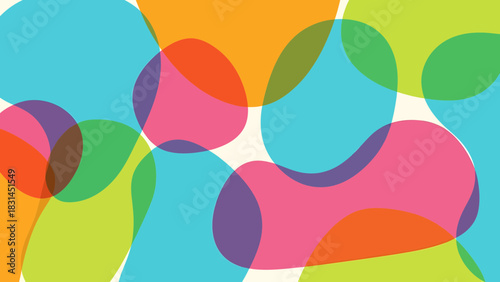 Abstract Colorful Overlapping Shapes - Modern Artistic Design for Backgrounds and Decor