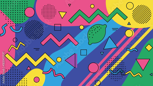 Funky Fresh Fruit A Vibrant Abstract Design with a Lemon Twist