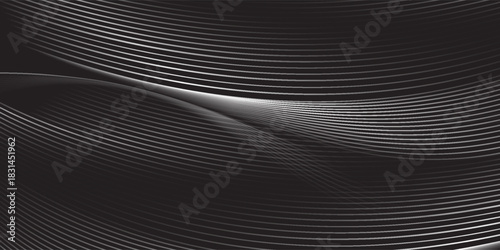 3D Abstract Metallic Reflection. Silver dark metal design background or wallpaper.