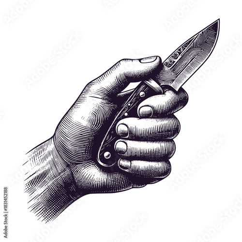 hand holding a knife