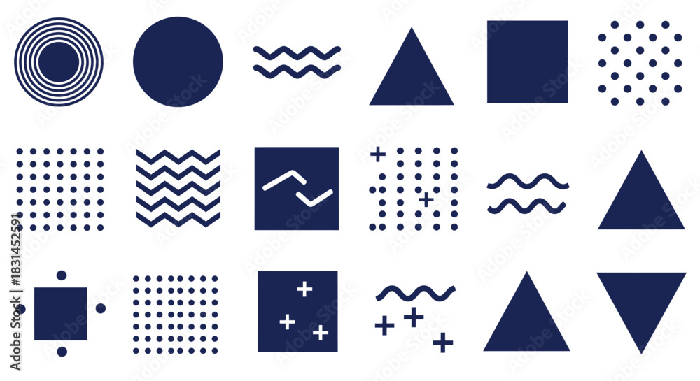 Obraz premium Abstract Geometric Shapes and Patterns for Design and Visual Communication Elements