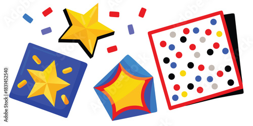 Festive celebration with stars and confetti for a birthday or special event