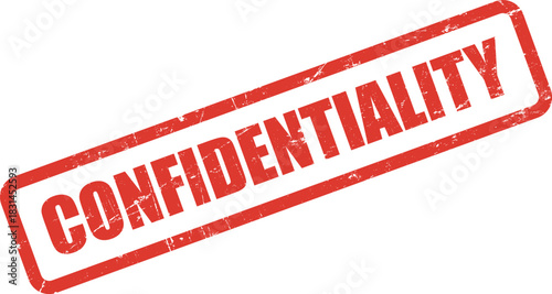 Red confidentiality stamp shows a grunge texture and conveys security with a transparent background