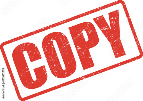 Red grunge rectangular stamp with the word copy in bold is visible on white