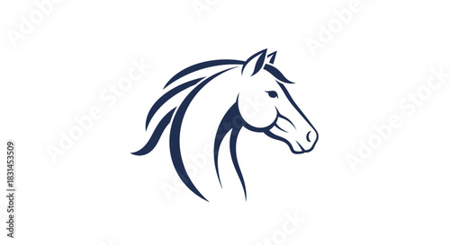 Horse head outline with transparent background