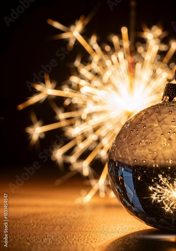 Crystal Ornament Macro With Sparkler Bokeh
