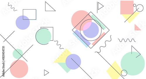 Abstract geometric shapes background in pastel colors, perfect for modern designs and digital art projects