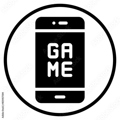 mobile gaming glyph icon