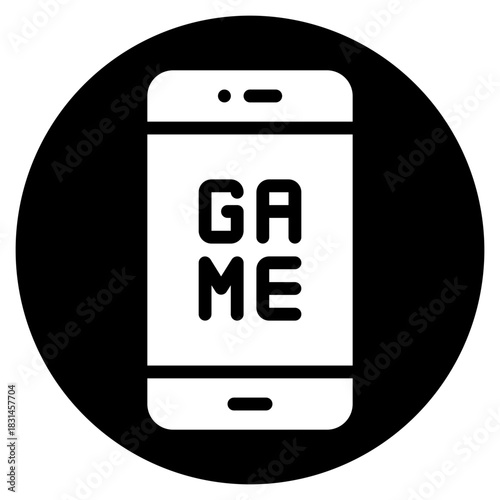 mobile gaming glyph icon
