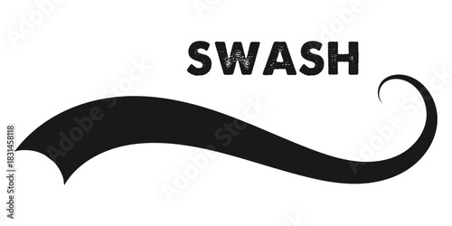 Swoosh and swash tails line collection. Swooshes text tail for baseball design. Typography tails shape for football or athletics sport team sign text