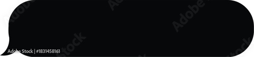 A sleek black silhouette of an elongated speech bubble or thought cloud, providing versatile copy space for various communication concepts.