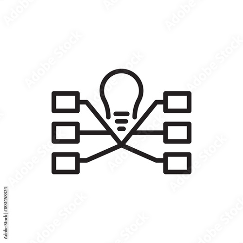 Work Breakdown Structure icon symbolizing hierarchical decomposition and structured task sequencing, representing project management, planning, phased work, deliverables, and scope organization.