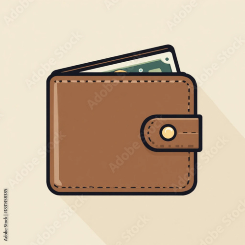 Illustration of flat colored business themed icons on a plain background 