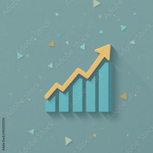 Illustration of flat colored business themed icons on a plain background 