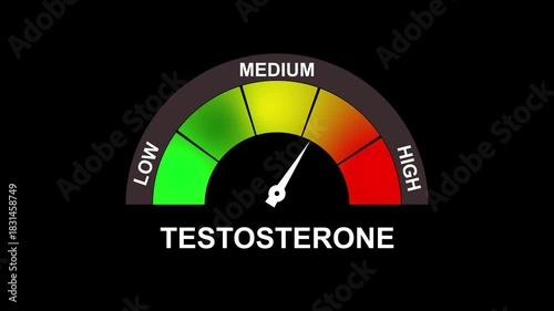 Testosterone level indicator gauge showing medium concentration