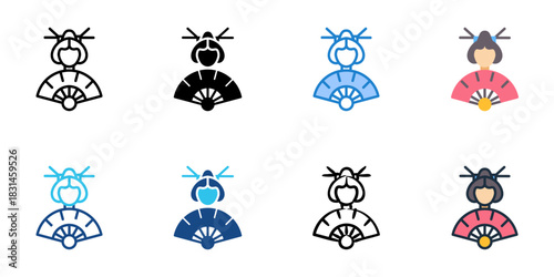 Cultural experience icon set multiple style vector collection. Editable Stroke 
