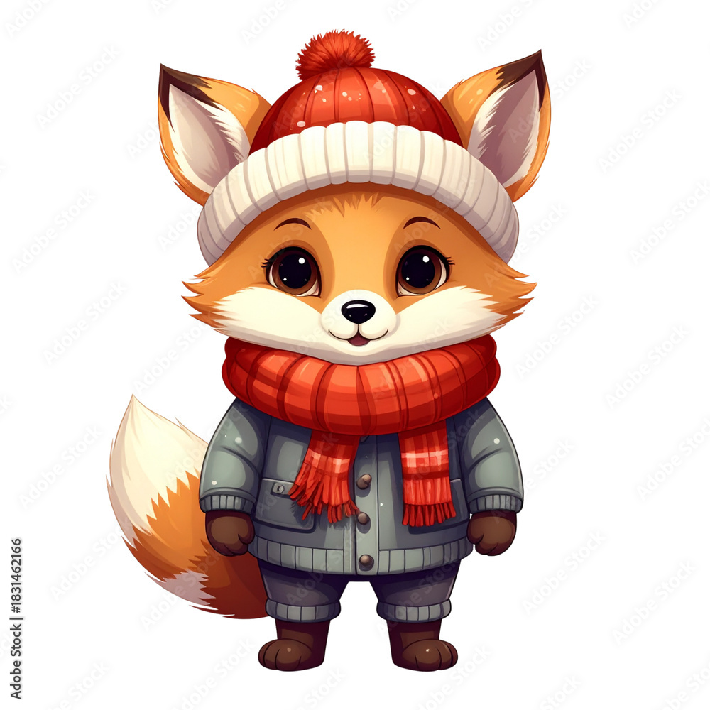 Obraz premium Cute cartoon kitten illustration vector animal pet drawing isolated with funny red art