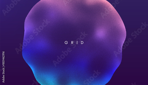 A bubble composed of dots. Scientific illustration. Grid. Vector for brochure, poster, cover, card, presentation, flyer or banner.