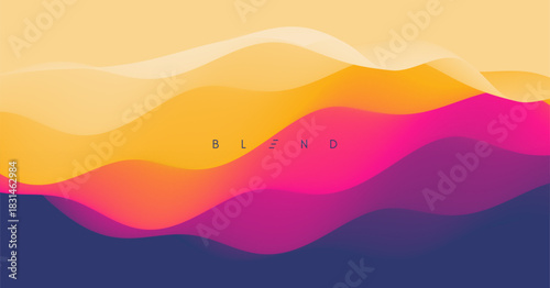 3D abstract wavy background. Dynamic wave. Vector illustration for banner, flyer, brochure, booklet, presentation or website design.