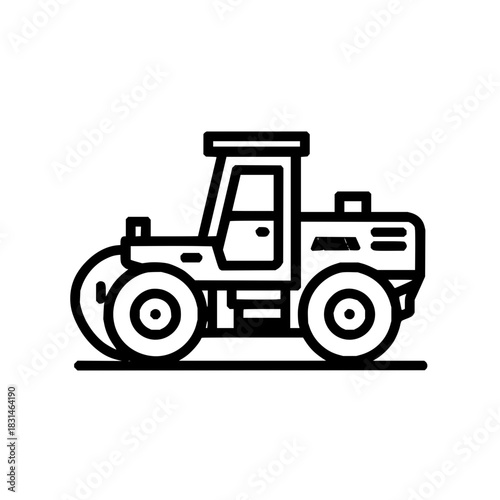 Road roller construction equipment asphalt compactor vehicle heavy machinery engineering transport icon design