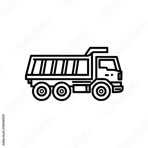 Outline dump truck vector illustration heavy equipment transport construction vehicle tipper lorry machinery 100