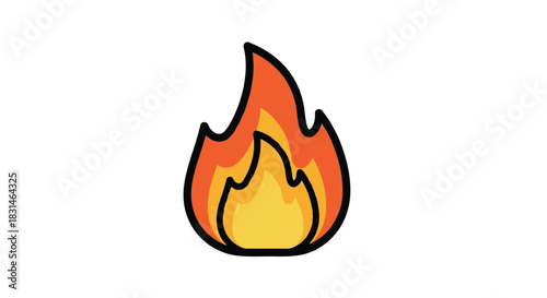 Stylized Fire Icon with Vibrant Orange and Yellow Flames.
