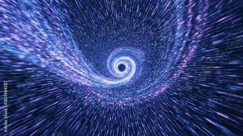 Wallpaper Mural ﻿Seamless loop of traveling through a vibrant blue and purple neon tunnel comprised of swirling light particles and ethereal glow tunnel, space, neon Torontodigital.ca