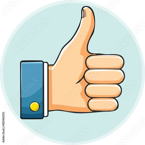 Thumbs up hand icon vector illustration for approval and positive gesture