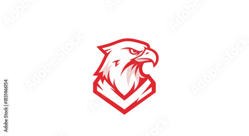 Bold eagle head vector illustration on white background