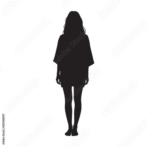 Enigmatic Silhouette Standing Serenely A Figure Cloaked in Mystery and Poise A Captivating Visual Narrative