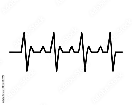 pulse line vector icon for medical. isolated on white