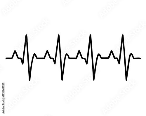 pulse line vector icon for medical. isolated on white