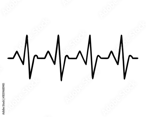 pulse line vector icon for medical. isolated on white