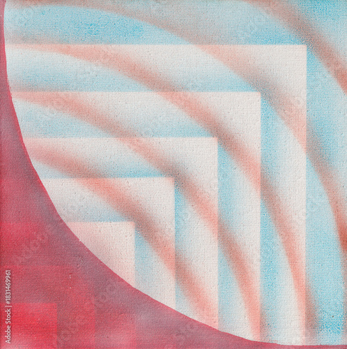 Abstract Acrylic Painting with Geometric Shapes and Soft Colors