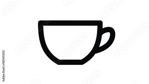 Simple Outline Icon of a Coffee Cup.