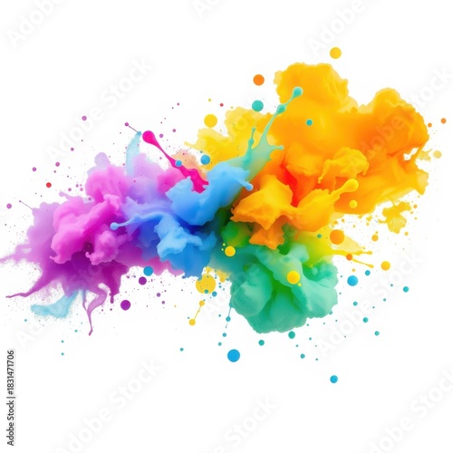 Colorful Explosion of Paint: A Vibrant Artistic Display.
