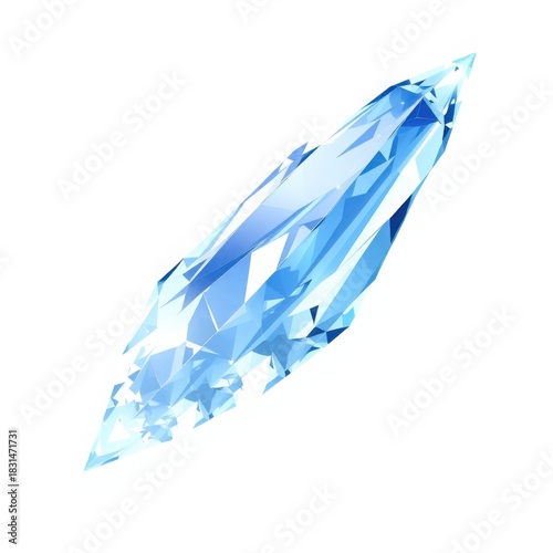 Captivating Blue Crystal Formation: A Study in Light and Geometry.