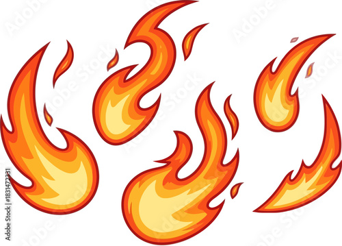 Fiery flames burning bright with vibrant orange and yellow hues.