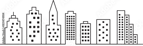 skyline skyline silhouette of seven buildings urban skyline vector graphic