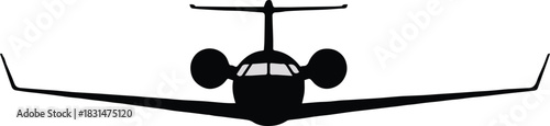 airplane front view jet silhouette vector
