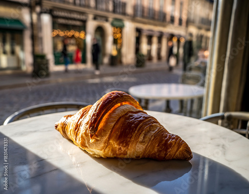 Buttery Croissant Café Morning