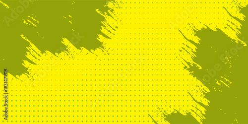 Top Yellow halftone whit tosca pattern. Retro comic gradient background. Bright orange pixelated dotted texture overlay. Cartoon pop art faded pattern. Picture