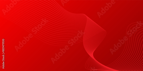 Vector 3d Red stripy metallic background. Wave stripes background. Futuristic metal wavy line pattern. Elegant red ribbons backdrop for invitation, cover, luxe invite, banner, voucher.