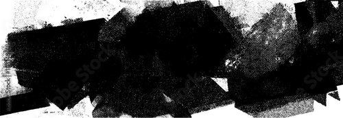 Glitched geometric frame with digital distortion and noisy defect shapes for futuristic abstract design